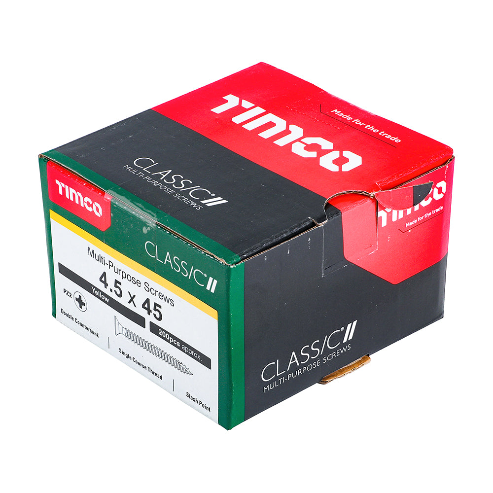 Classic Screw PZ2 CSK ZYP - 4.5 x 45 | Box of 200