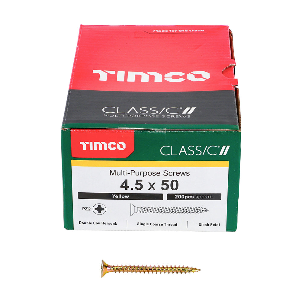 Classic Screw PZ2 CSK ZYP - 4.5 x 50 | Box of 200