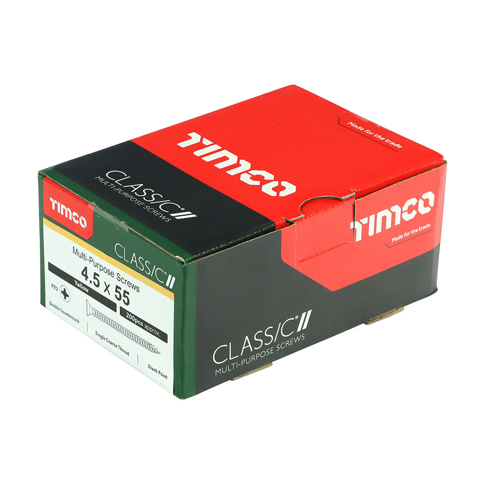 Classic Screw PZ2 CSK ZYP - 4.5 x 55 | Box of 200