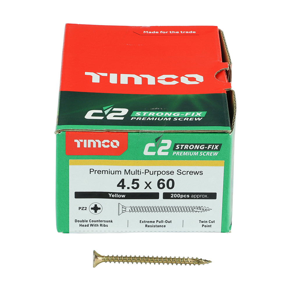 C2 Strong-Fix PZ2 CSK ZYP - 4.5 x 60 | Box of 200