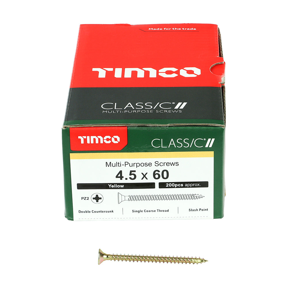 Classic Screw PZ2 CSK ZYP - 4.5 x 60 | Box of 200