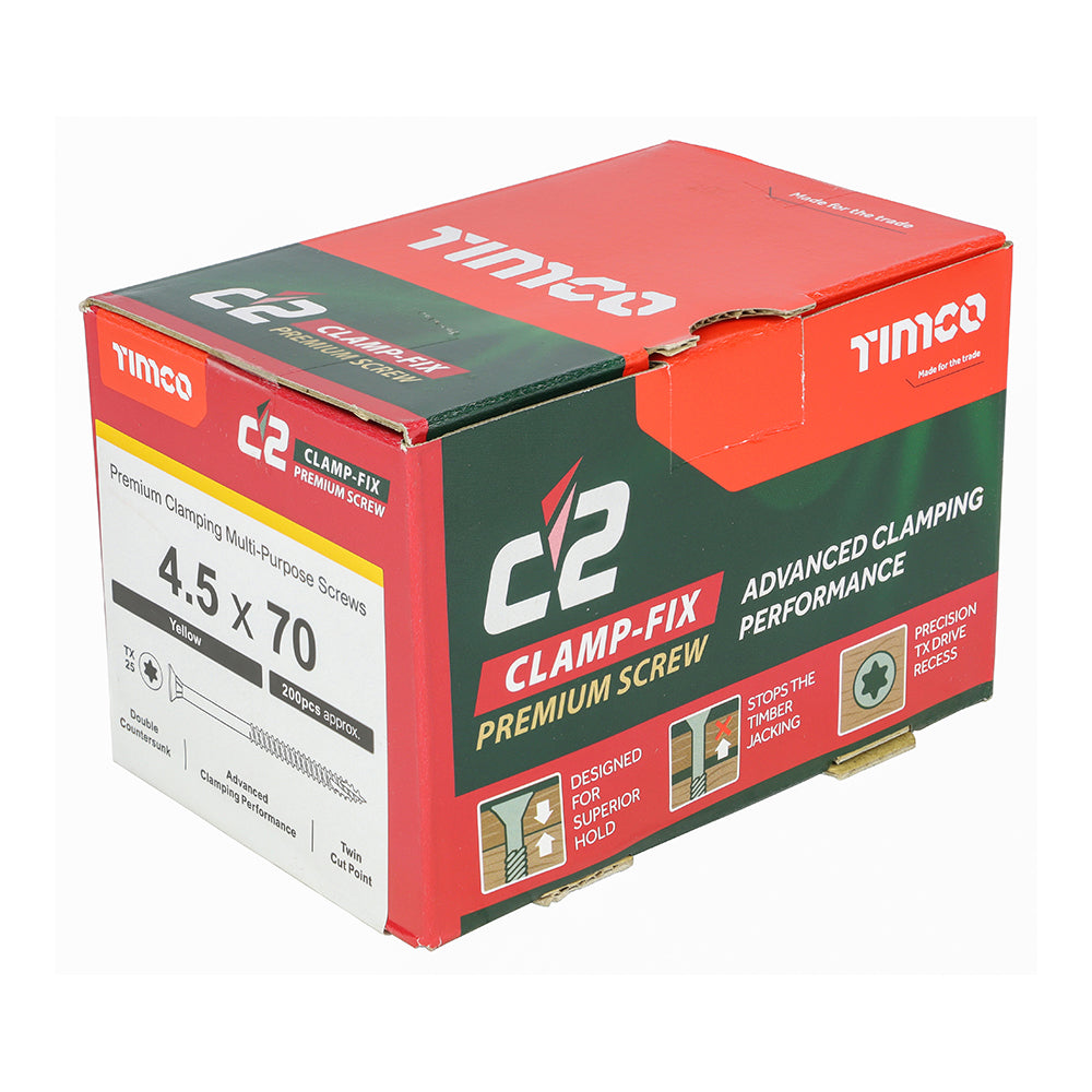 C2 Clamp-Fix TX25 CSK ZYP - 4.5 x 70 | Box of 200