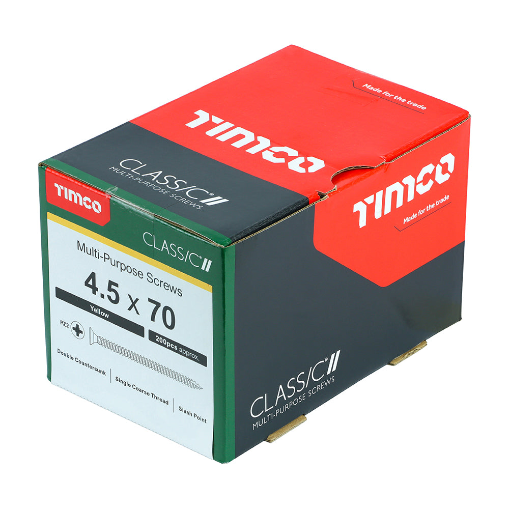 Classic Screw PZ2 CSK ZYP - 4.5 x 70 | Box of 200