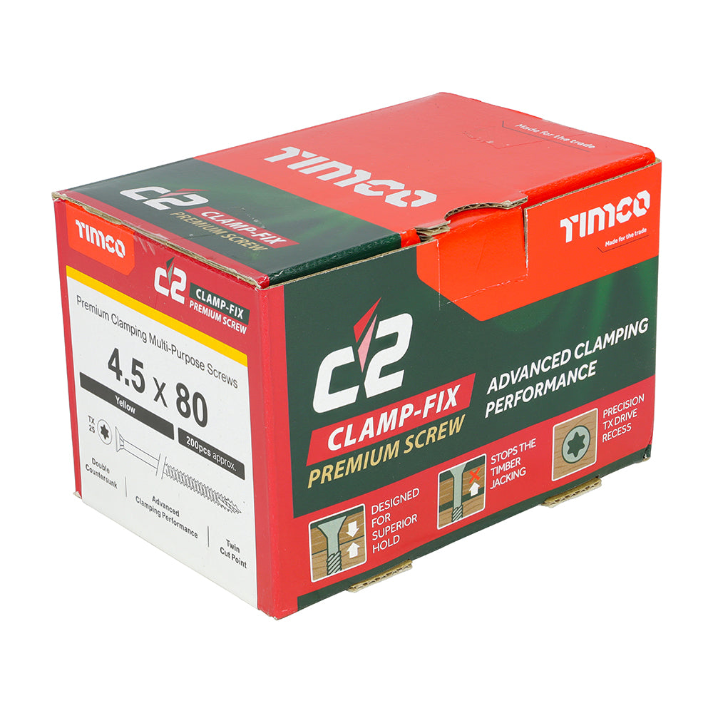 C2 Clamp-Fix TX25 CSK ZYP - 4.5 x 80 | Box of 200