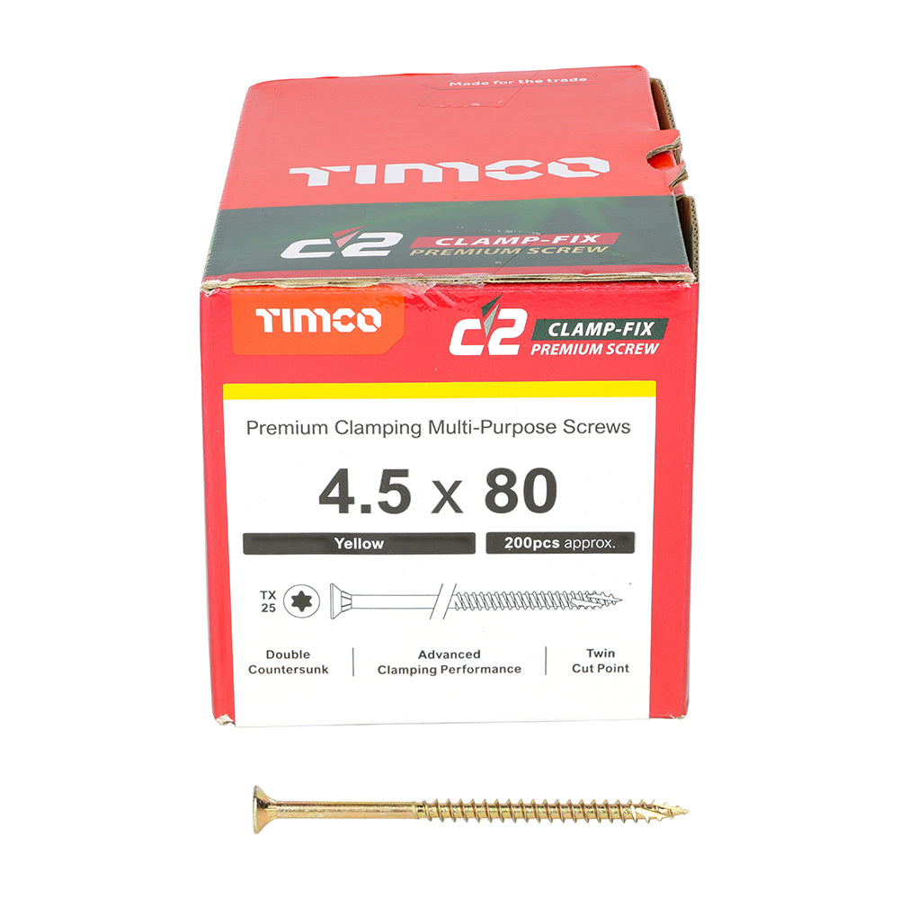 C2 Clamp-Fix TX25 CSK ZYP - 4.5 x 80 | Box of 200