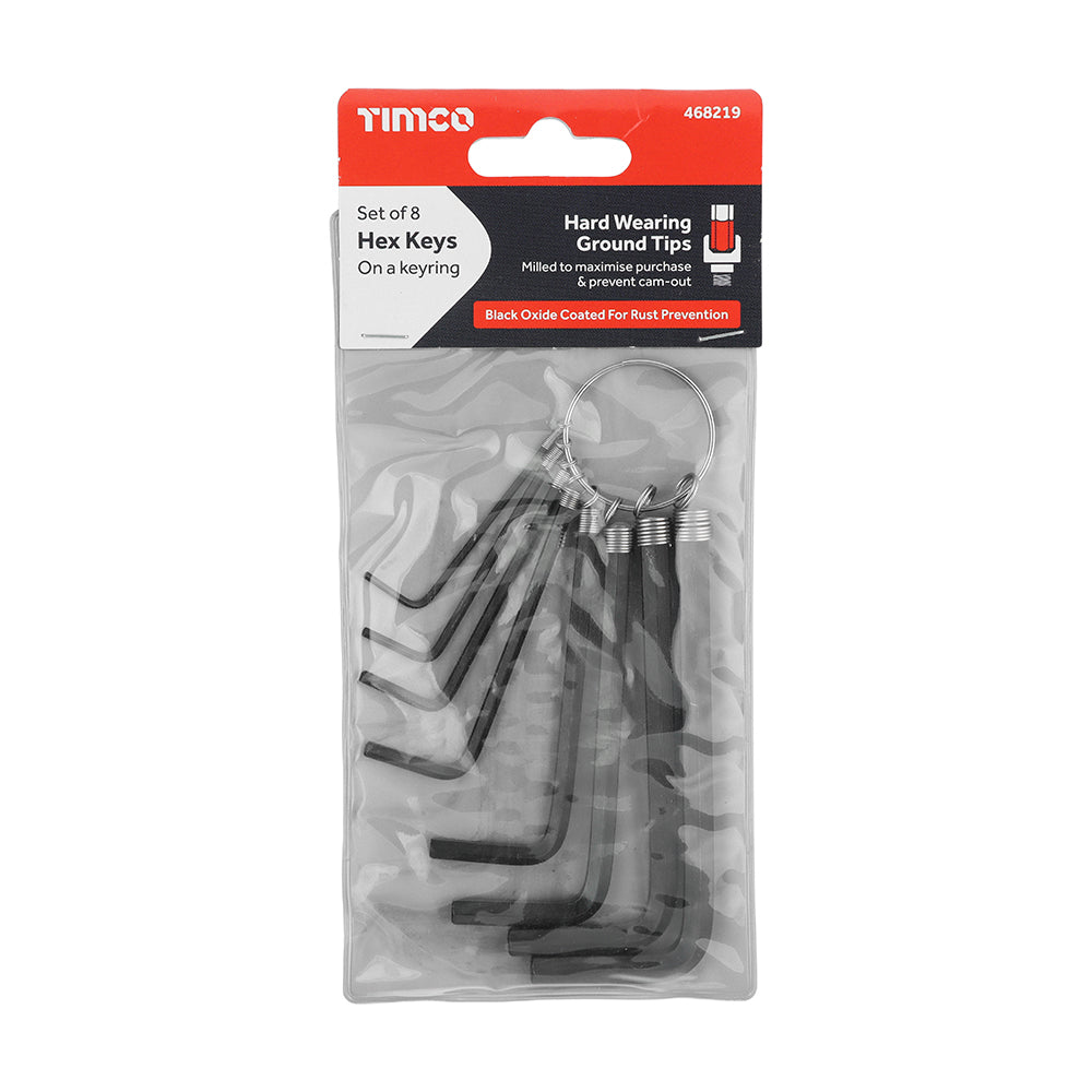 Hex Key Keyring Set - 8pcs | Bag of 8