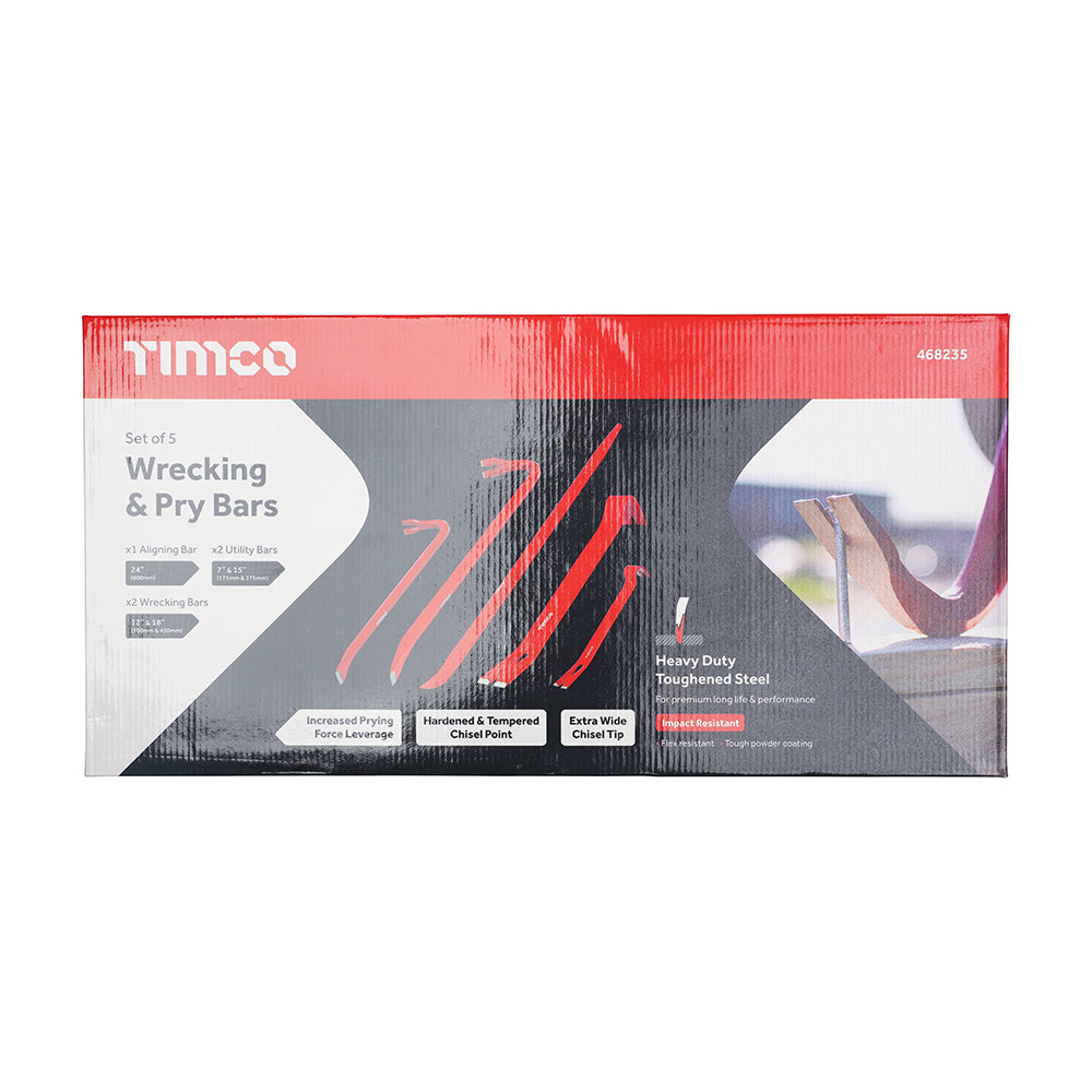 Timco Wrecking & Pry Bar Set - 5 Pieces