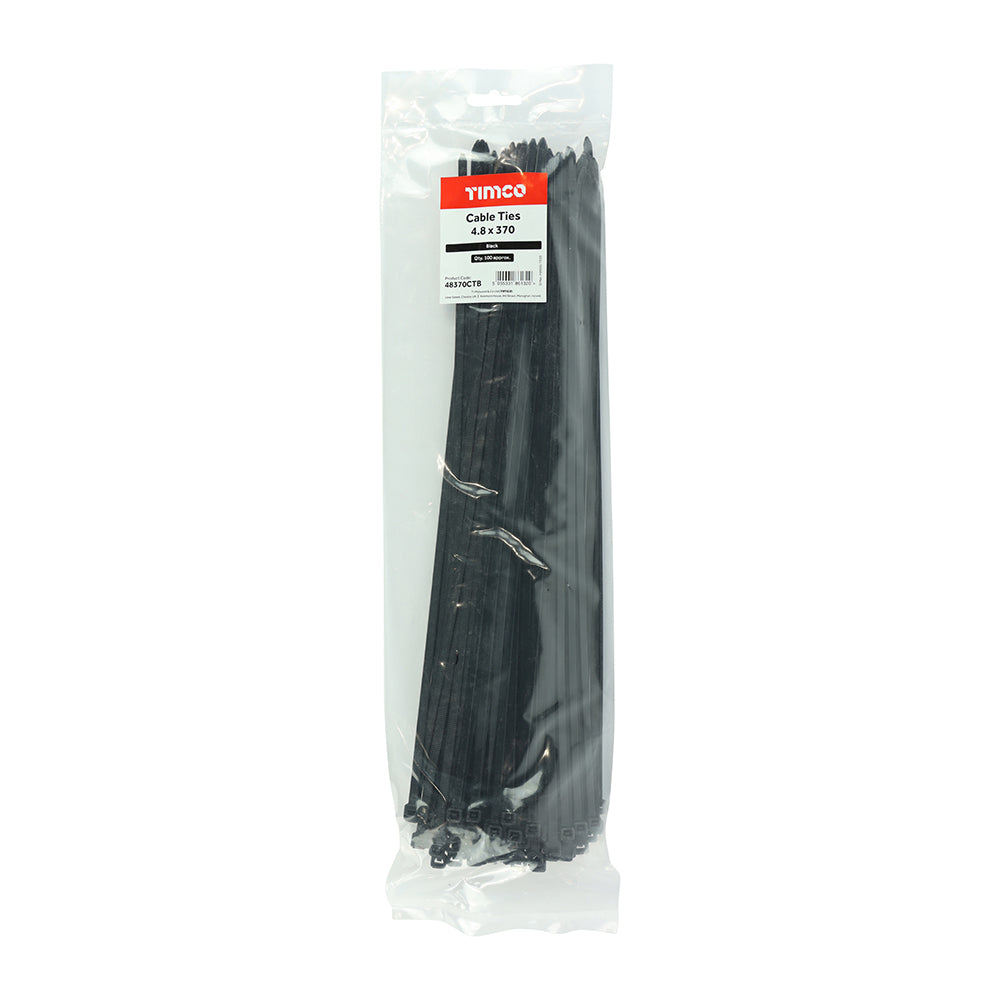 Cable Tie Black - 4.8 x 370 | Bag of 100