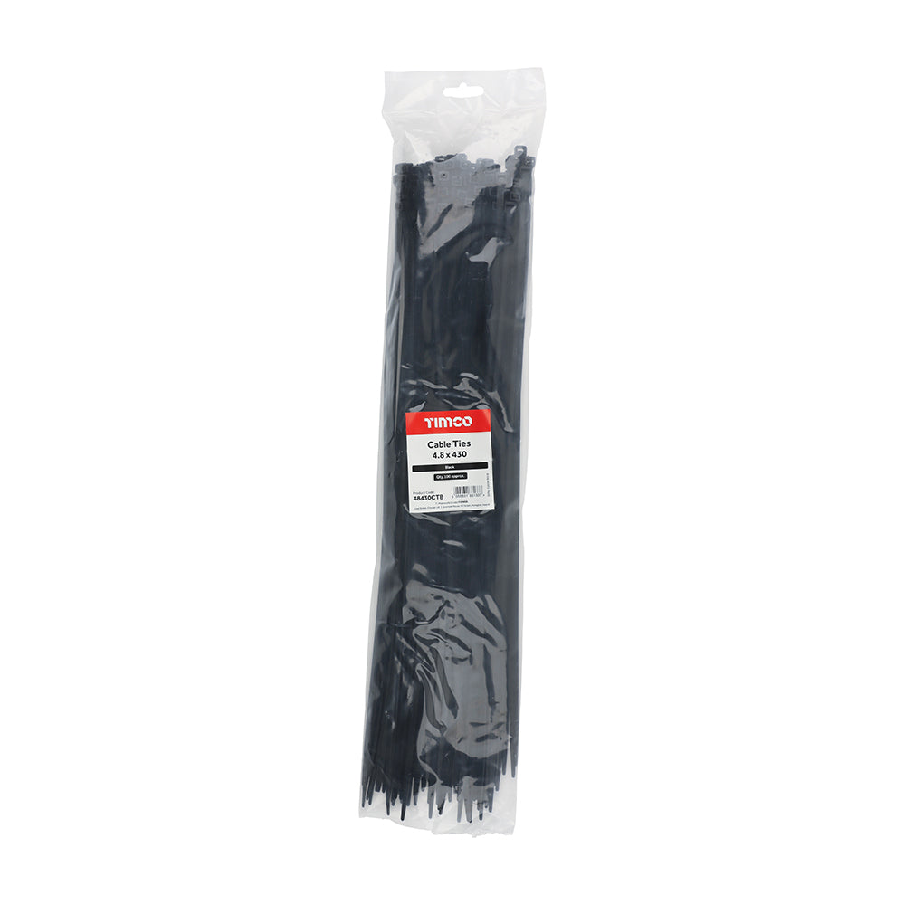 Cable Tie Black - 4.8 x 430 | Bag of 100