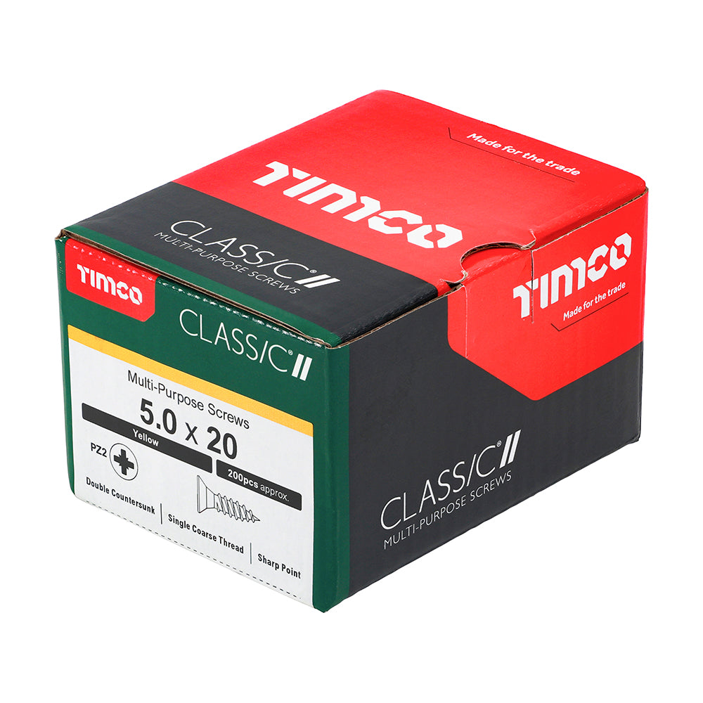 Classic Screw PZ2 CSK ZYP - 5.0 x 20 | Box of 200