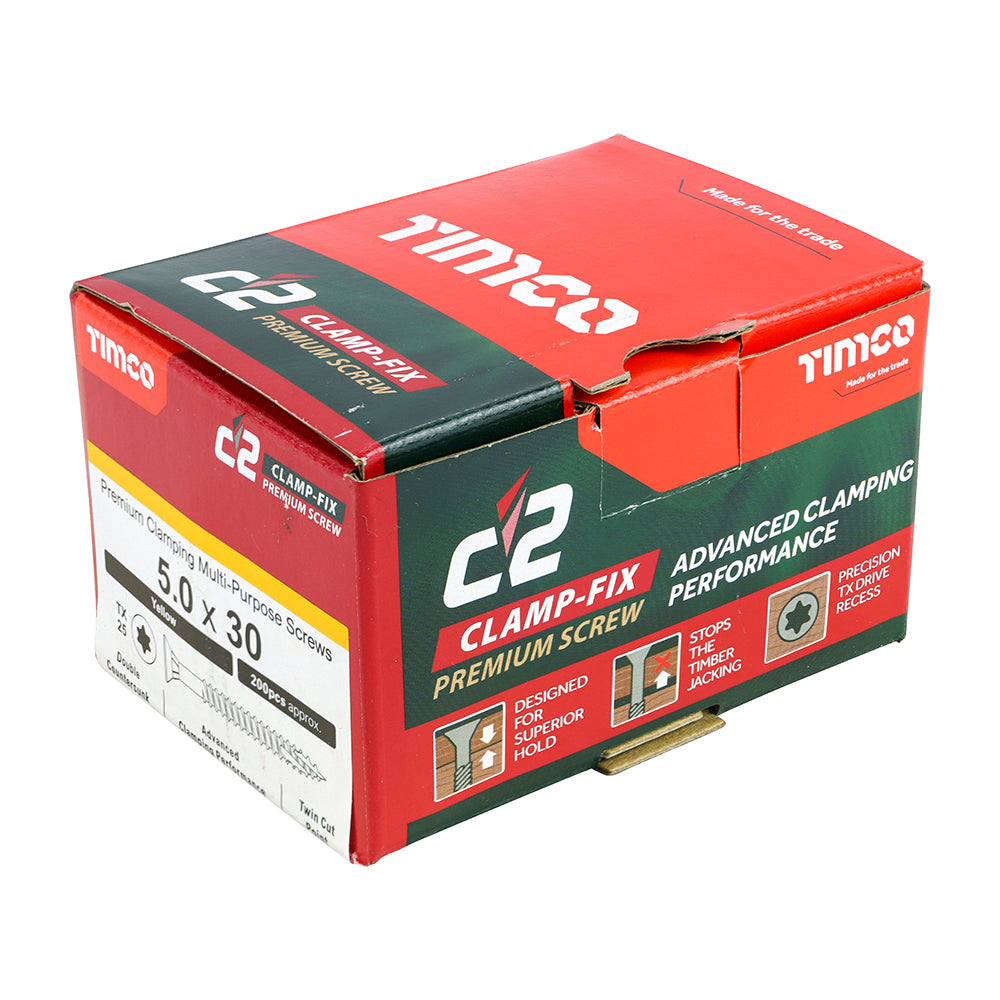 C2 Clamp-Fix TX25 CSK ZYP - 5.0 x 30 | Box of 200