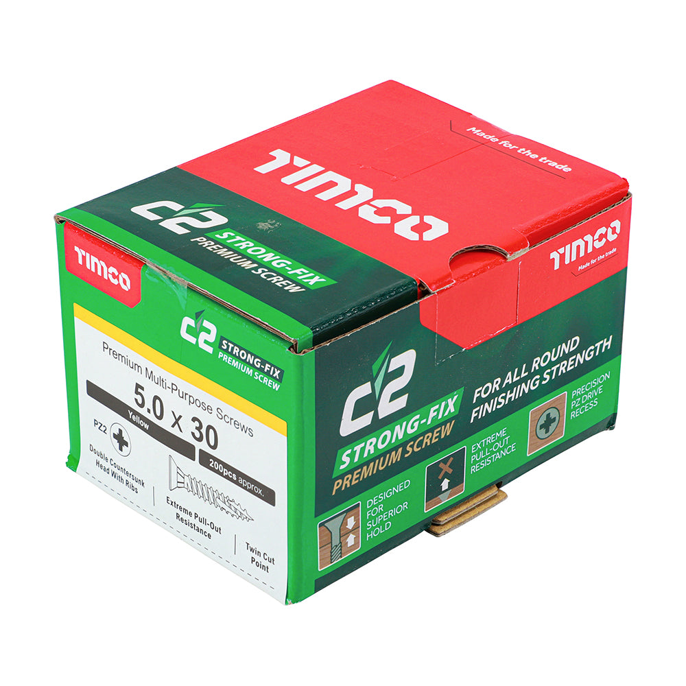 C2 Strong-Fix PZ2 CSK ZYP - 5.0 x 30 | Box of 200