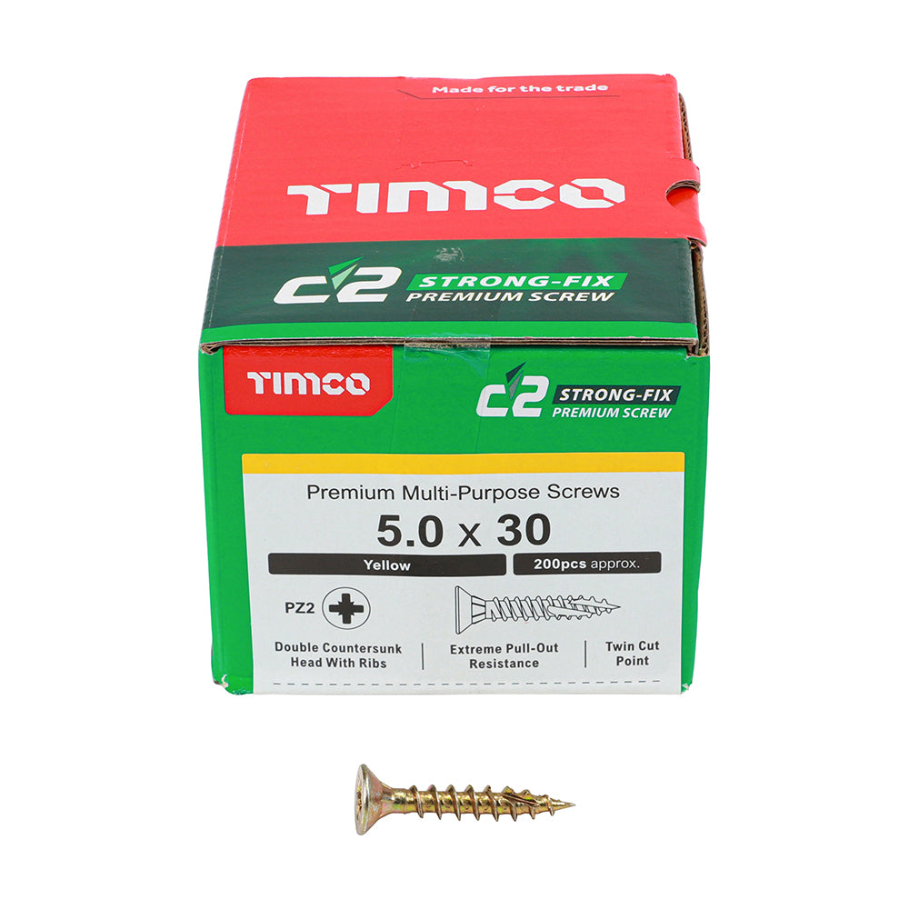 C2 Strong-Fix PZ2 CSK ZYP - 5.0 x 30 | Box of 200