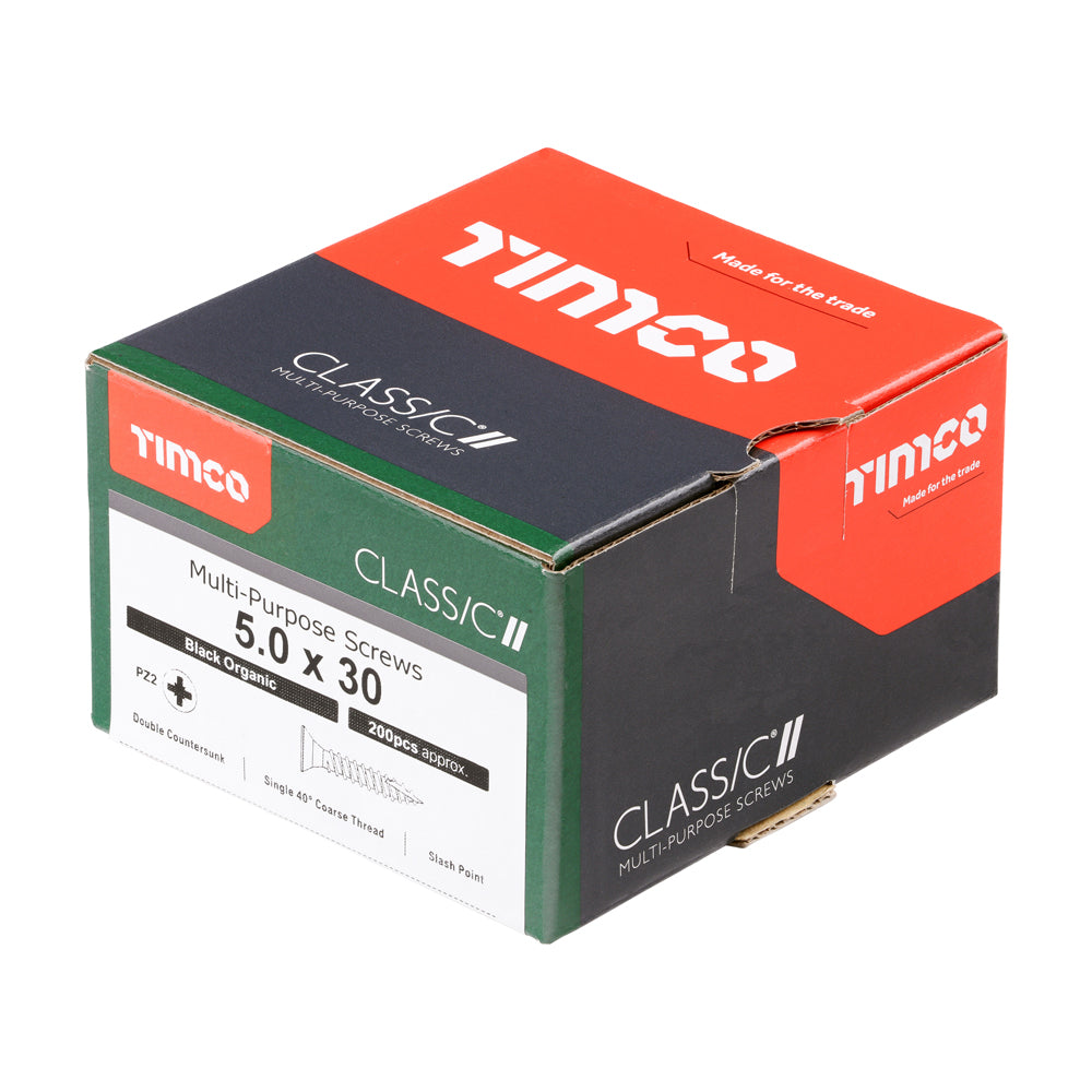 Classic Screw PZ2 CSK Black - 5.0 x 30 | Box of 200