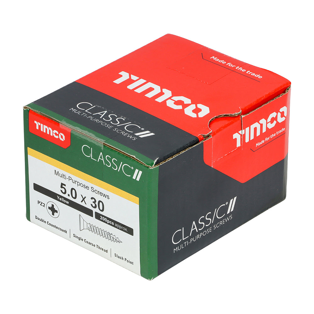 Classic Screw PZ2 CSK ZYP - 5.0 x 30 | Box of 200