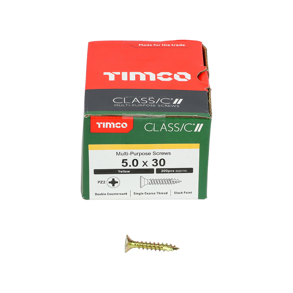 Classic Screw PZ2 CSK ZYP - 5.0 x 30 | Box of 200