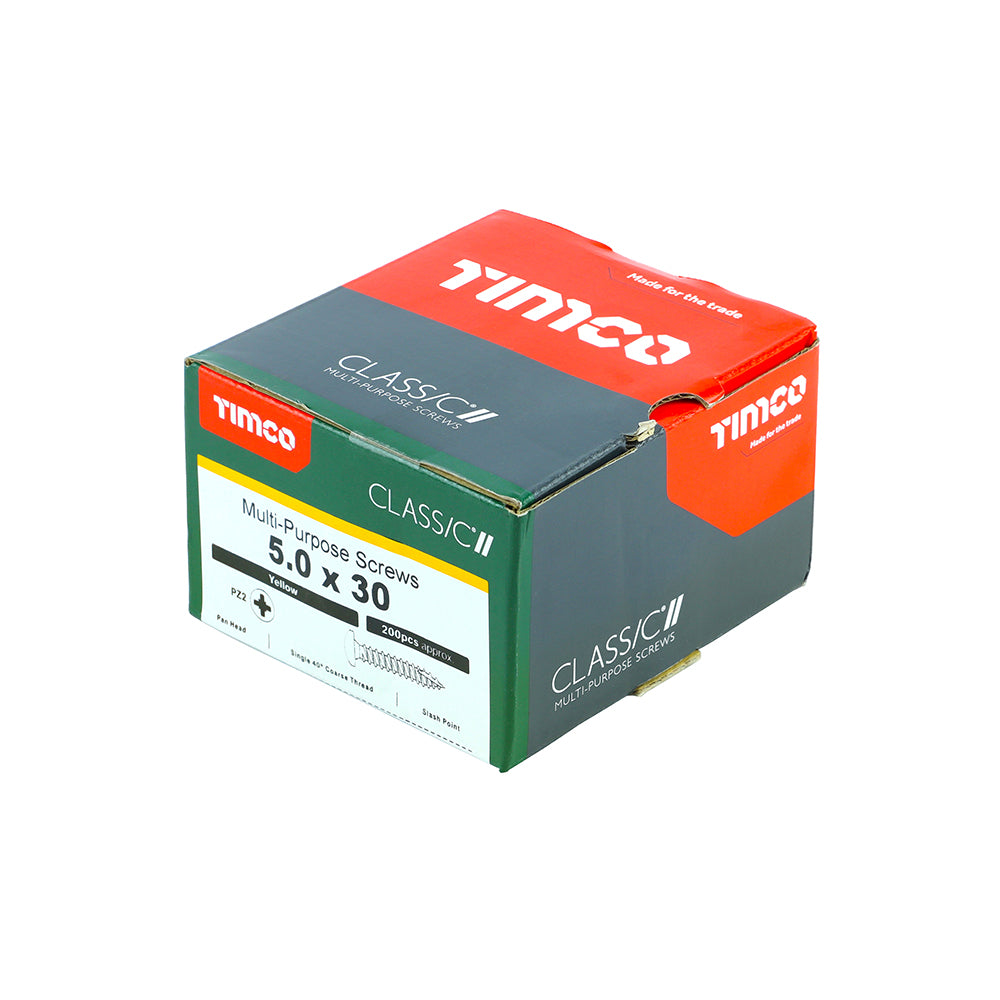 Classic Screw PZ2 PAN ZYP - 5.0 x 30 | Box of 200