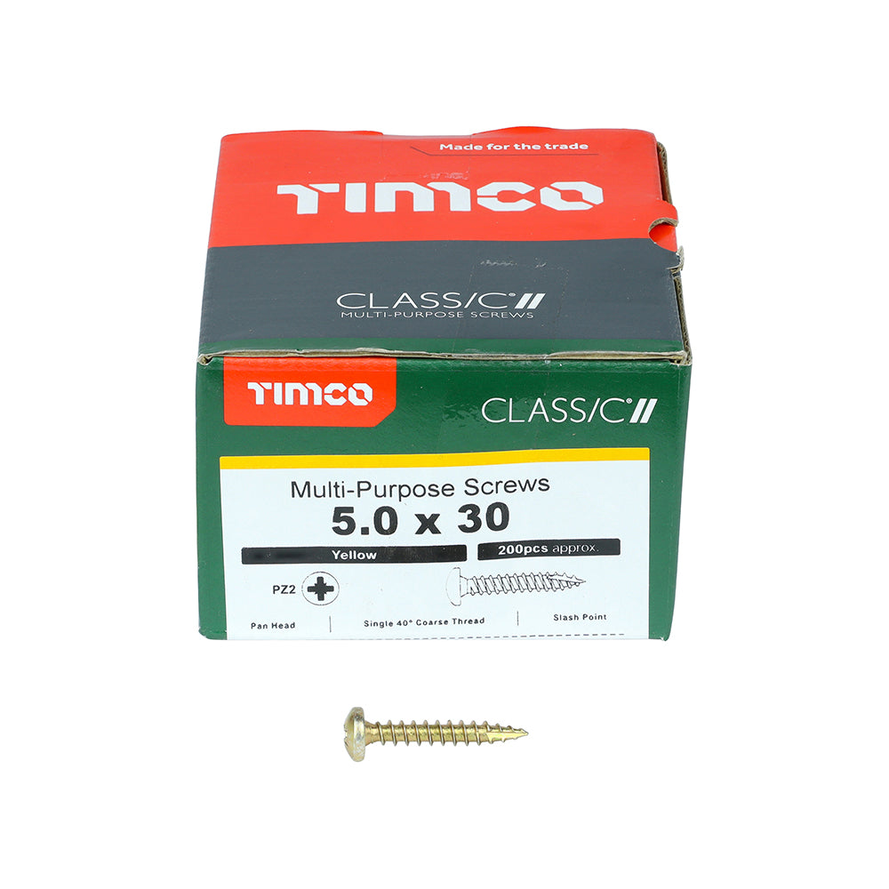 Classic Screw PZ2 PAN ZYP - 5.0 x 30 | Box of 200