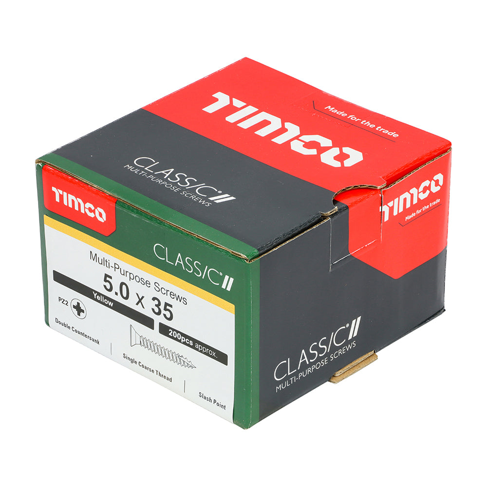 Classic Screw PZ2 CSK ZYP - 5.0 x 35 | Box of 200