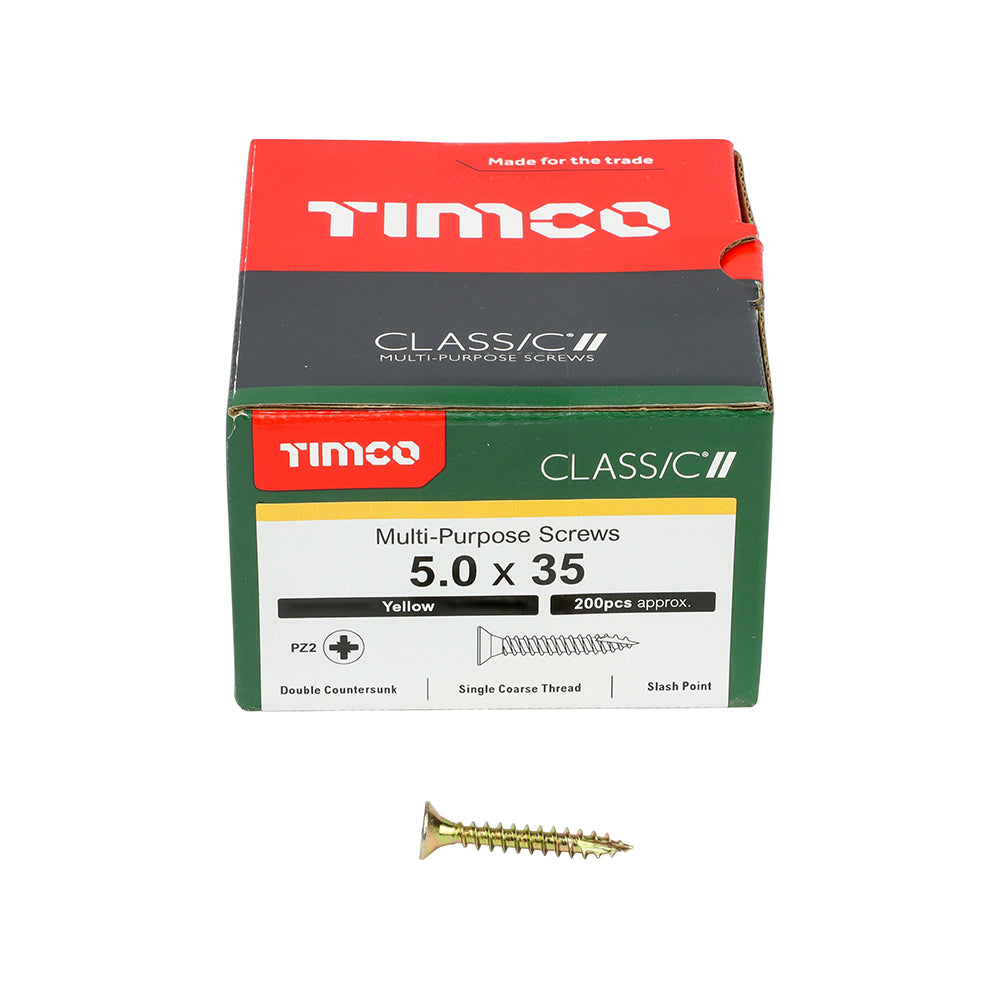 Classic Screw PZ2 CSK ZYP - 5.0 x 35 | Box of 200