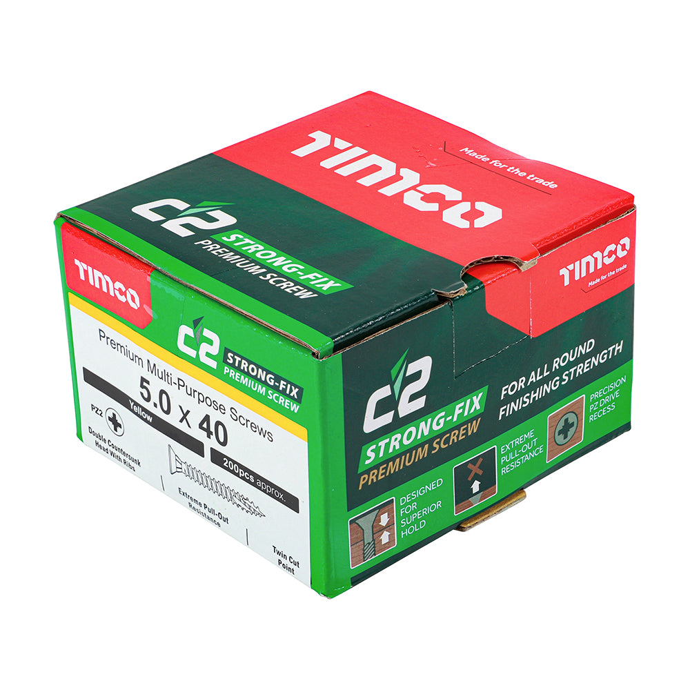 C2 Strong-Fix PZ2 CSK ZYP - 5.0 x 40 | Box of 200