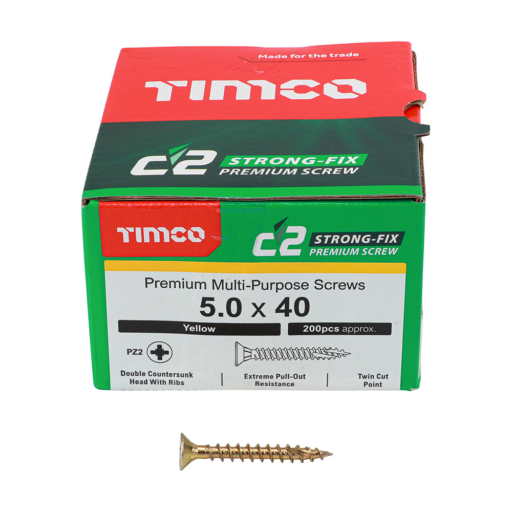 C2 Strong-Fix PZ2 CSK ZYP - 5.0 x 40 | Box of 200
