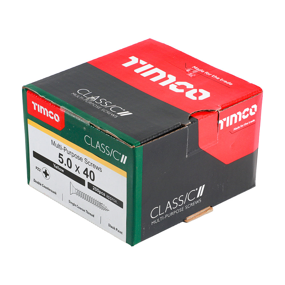Classic Screw PZ2 CSK ZYP - 5.0 x 40 | Box of 200
