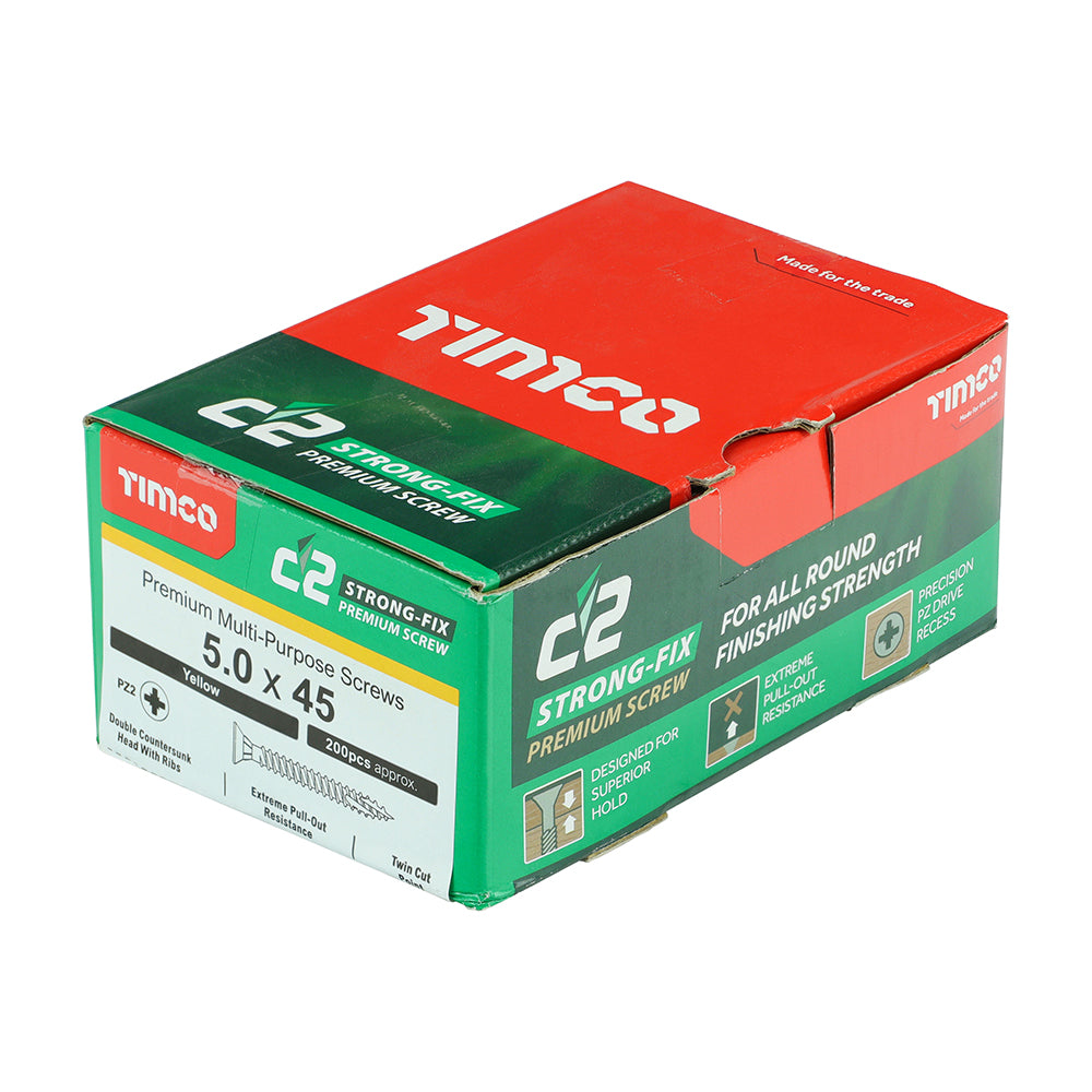 C2 Strong-Fix PZ2 CSK ZYP - 5.0 x 45 | Box of 200