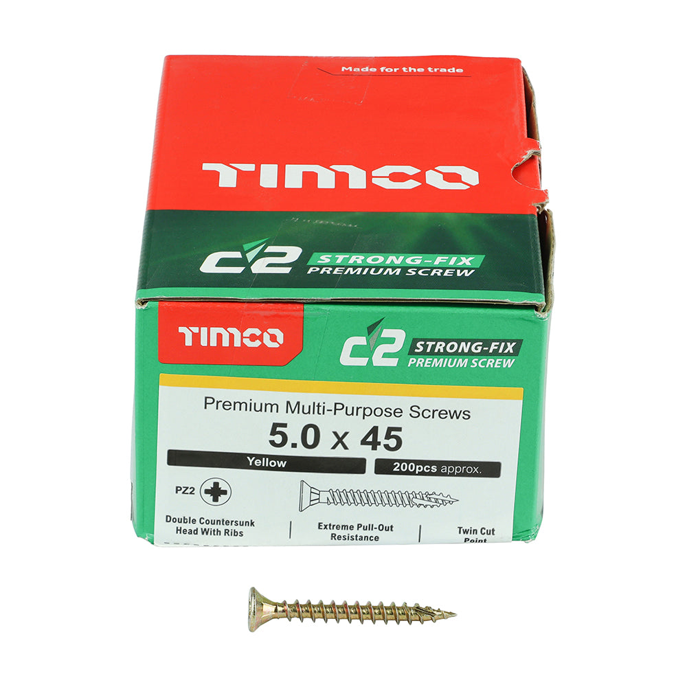 C2 Strong-Fix PZ2 CSK ZYP - 5.0 x 45 | Box of 200
