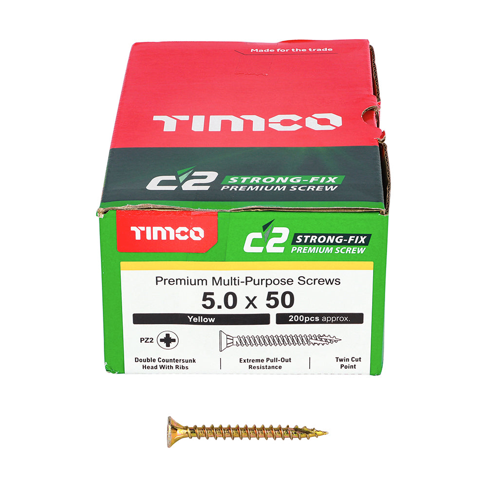 C2 Strong-Fix PZ2 CSK ZYP - 5.0 x 50 | Box of 200