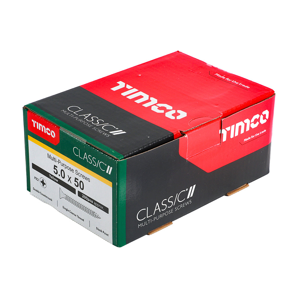 Classic Screw PZ2 CSK ZYP - 5.0 x 50 | Box of 200