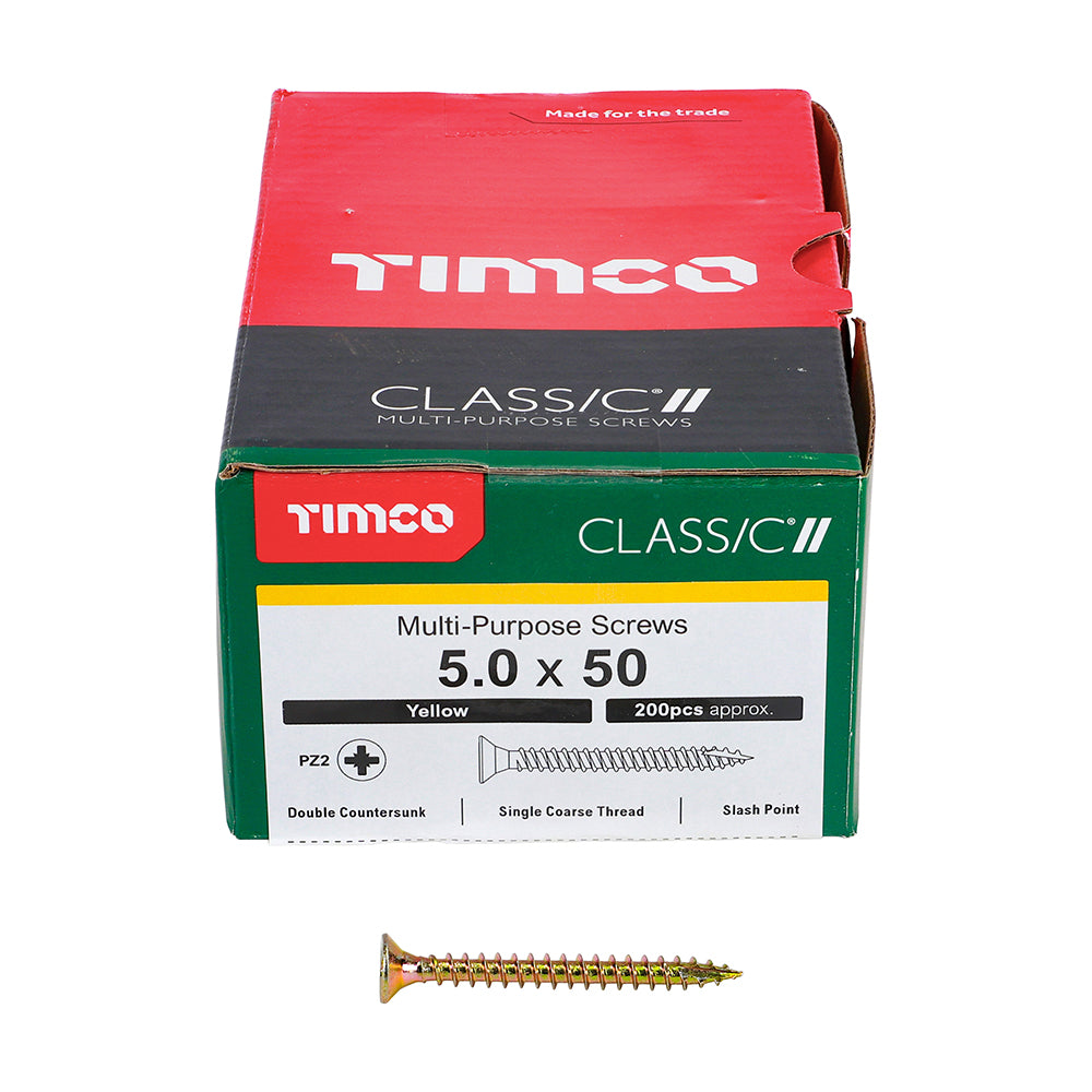 Classic Screw PZ2 CSK ZYP - 5.0 x 50 | Box of 200