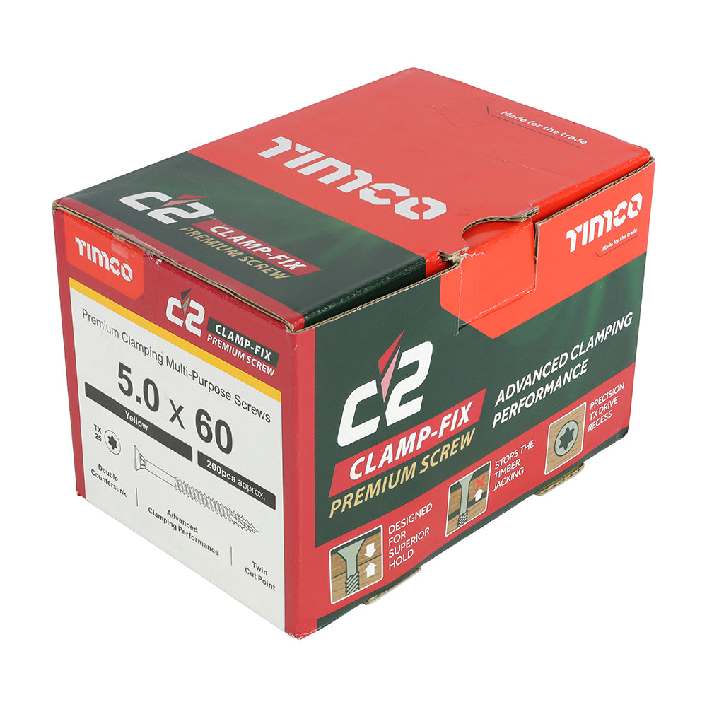 C2 Clamp-Fix TX25 CSK ZYP - 5.0 x 60 | Box of 200