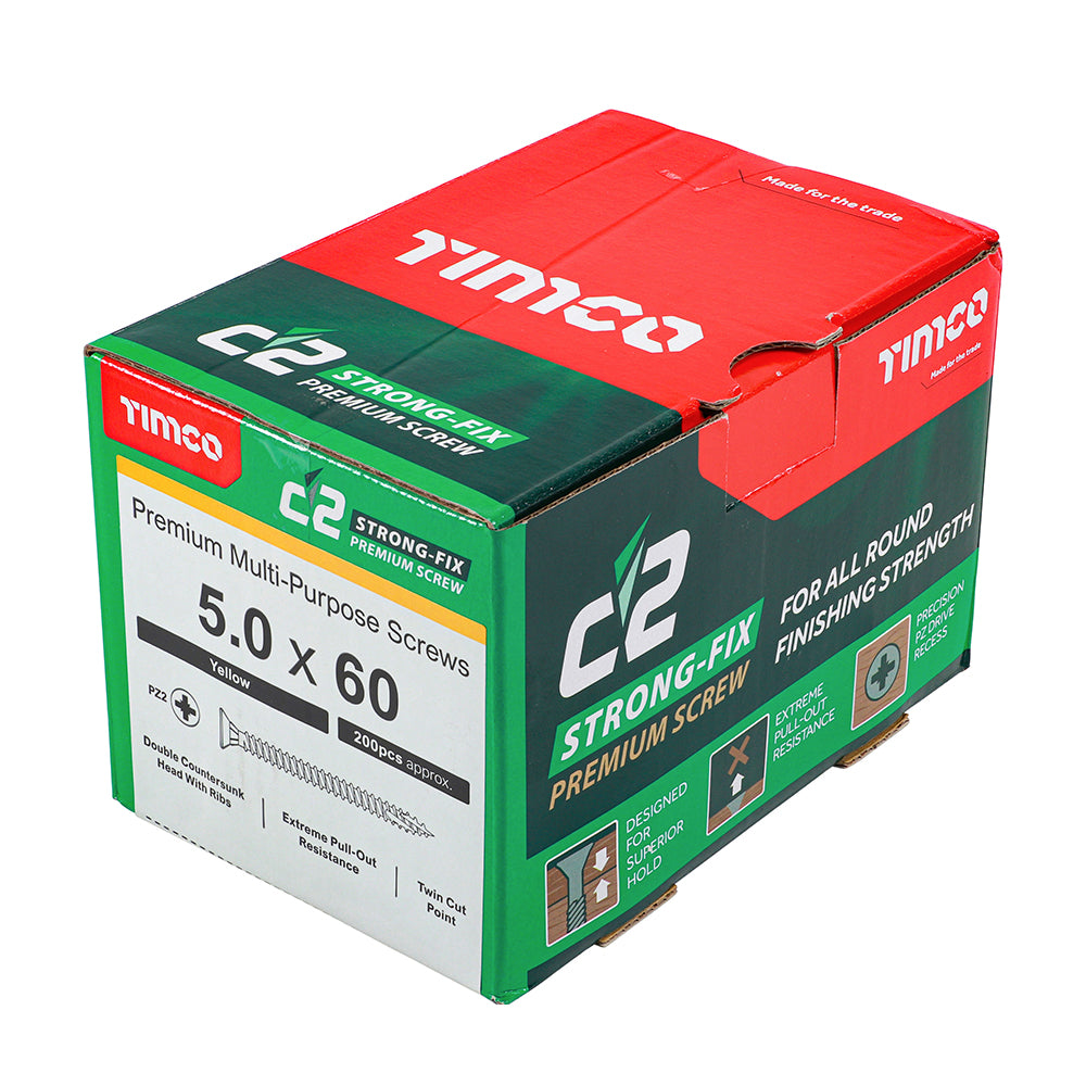 C2 Strong-Fix PZ2 CSK ZYP - 5.0 x 60 | Box of 200