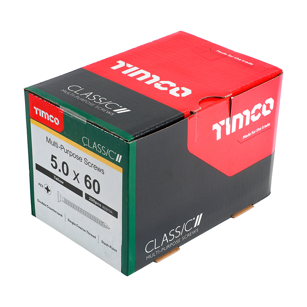 Classic Screw PZ2 CSK ZYP - 5.0 x 60 | Box of 200