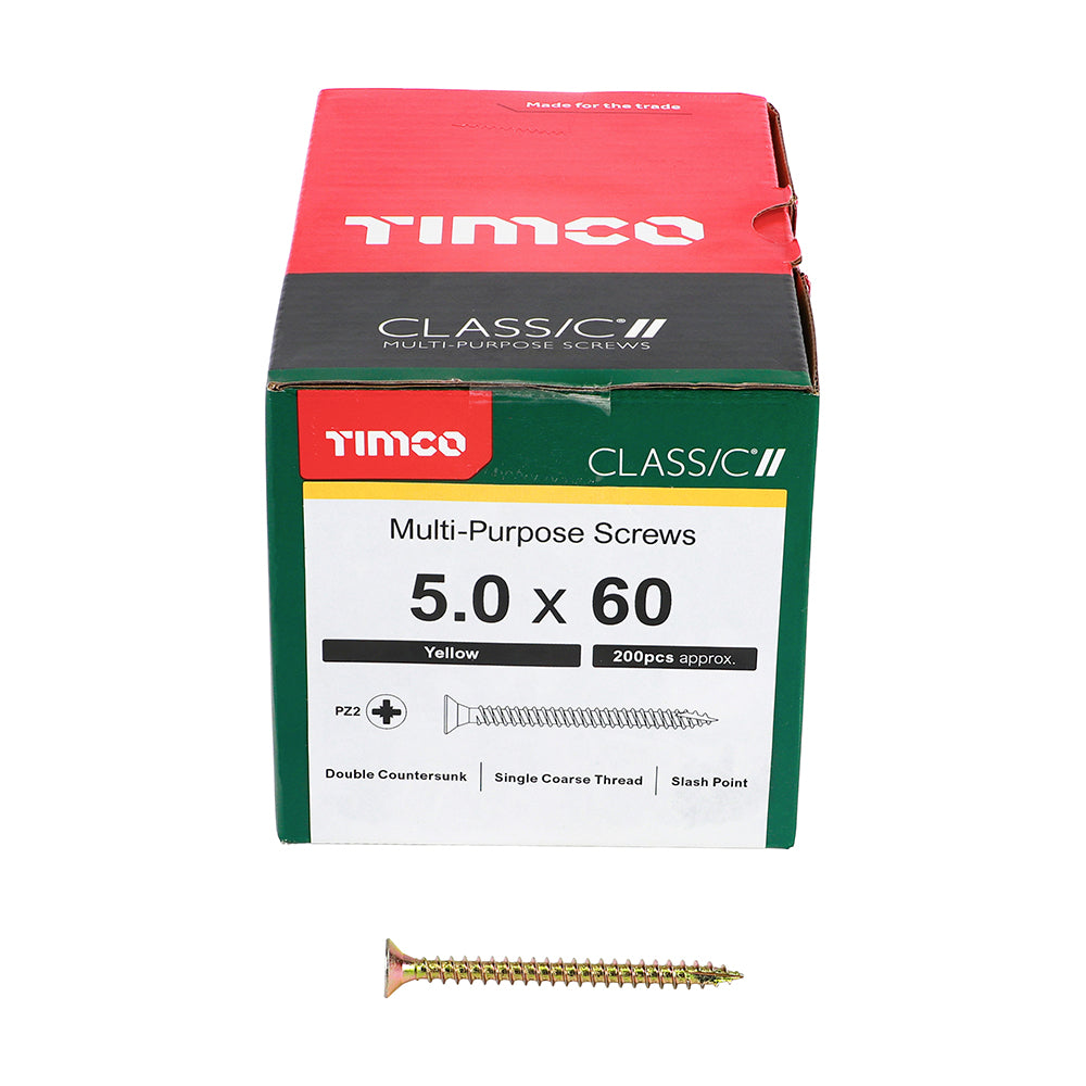 Classic Screw PZ2 CSK ZYP - 5.0 x 60 | Box of 200