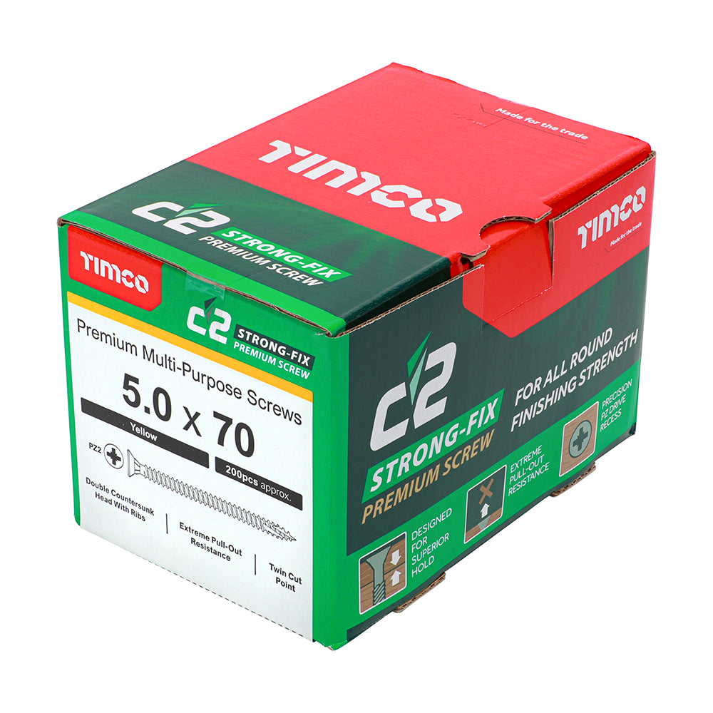 C2 Strong-Fix PZ2 CSK ZYP - 5.0 x 70 | Box of 200
