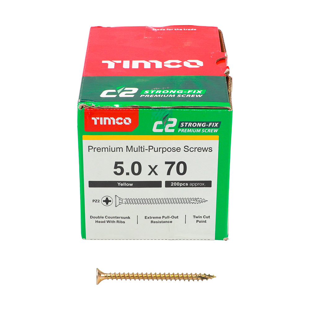 C2 Strong-Fix PZ2 CSK ZYP - 5.0 x 70 | Box of 200