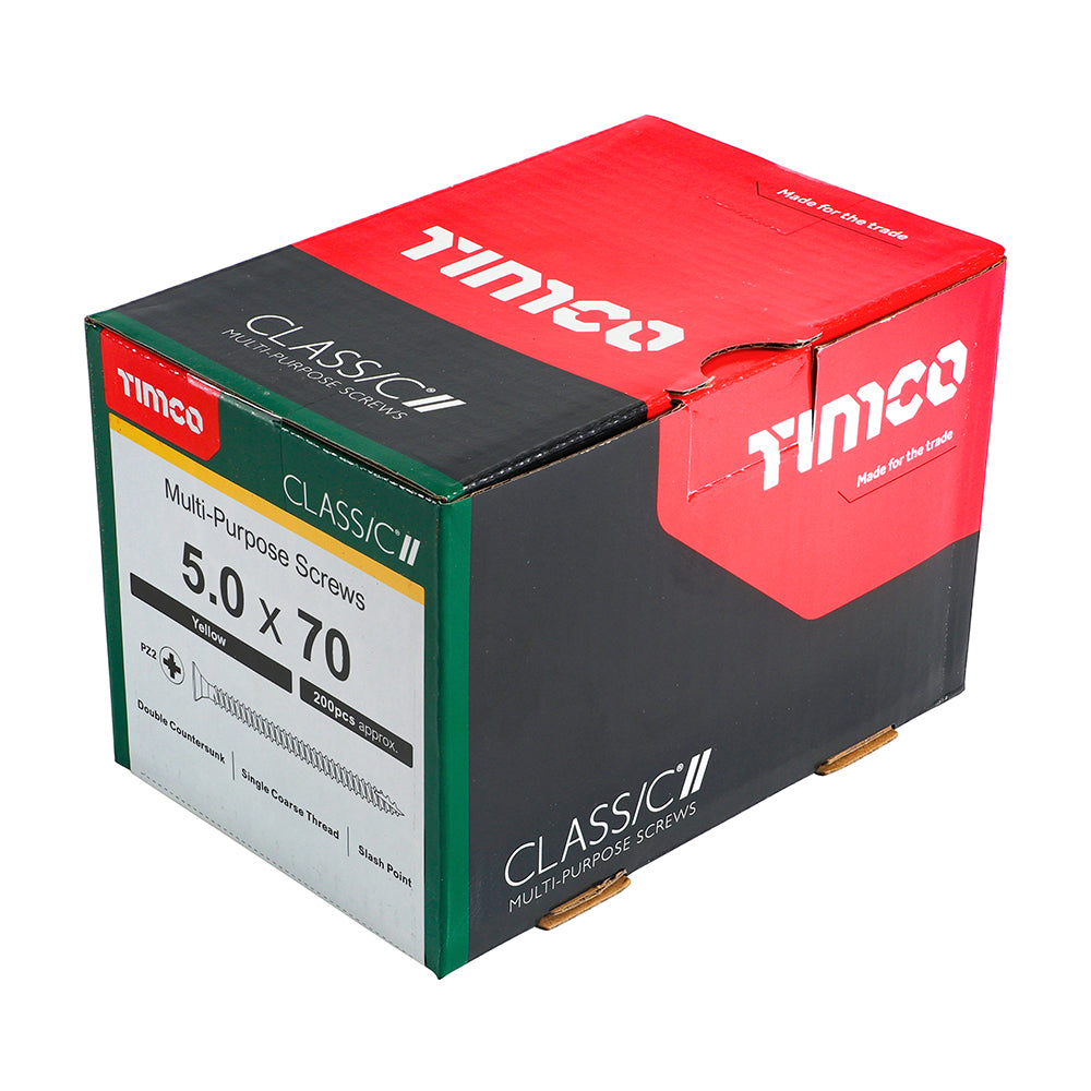 Classic Screw PZ2 CSK ZYP - 5.0 x 70 | Box of 200