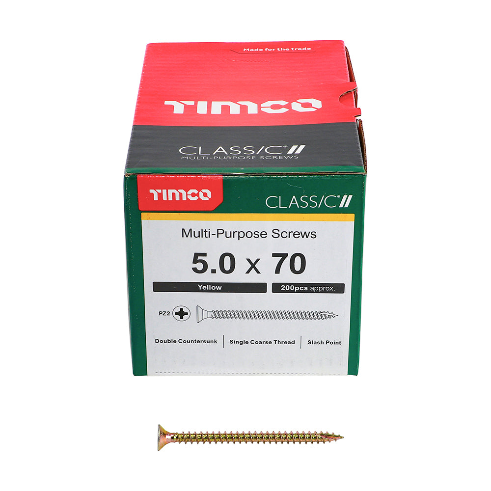 Classic Screw PZ2 CSK ZYP - 5.0 x 70 | Box of 200