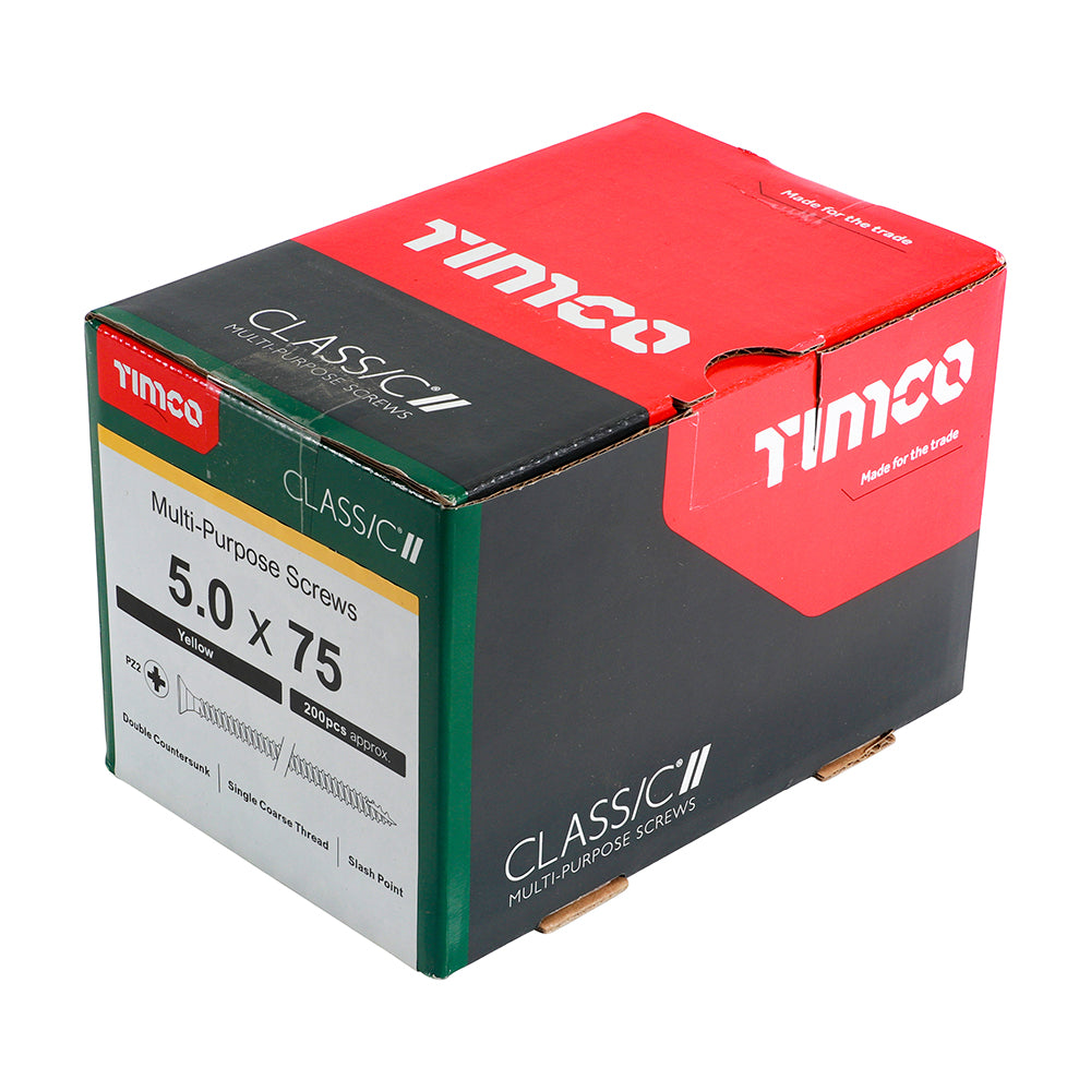 Classic Screw PZ2 CSK ZYP - 5.0 x 75 | Box of 200