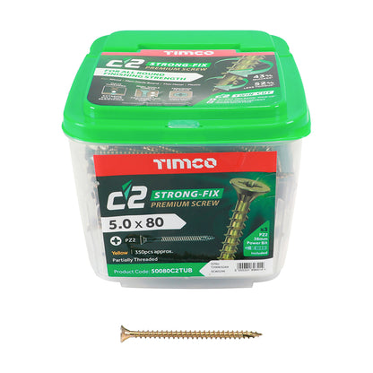 Timco C2 Strong-Fix - PZ - Double Countersunk - Twin-Cut - Yellow - Box