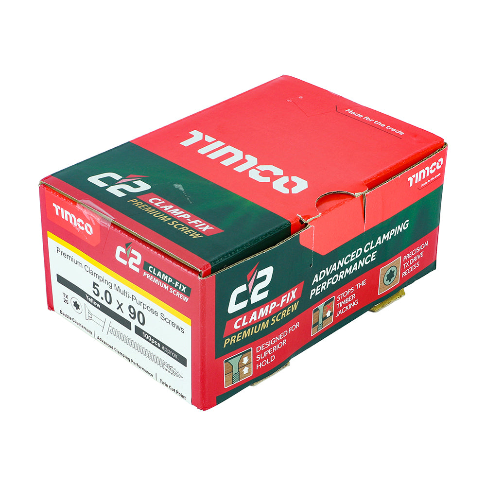 C2 Clamp-Fix TX25 CSK ZYP - 5.0 x 90 | Box of 100
