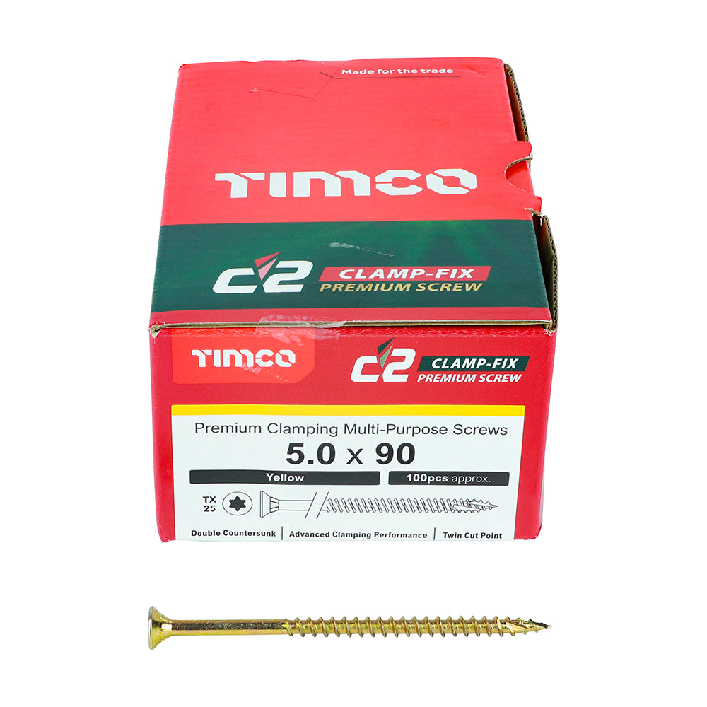 C2 Clamp-Fix TX25 CSK ZYP - 5.0 x 90 | Box of 100