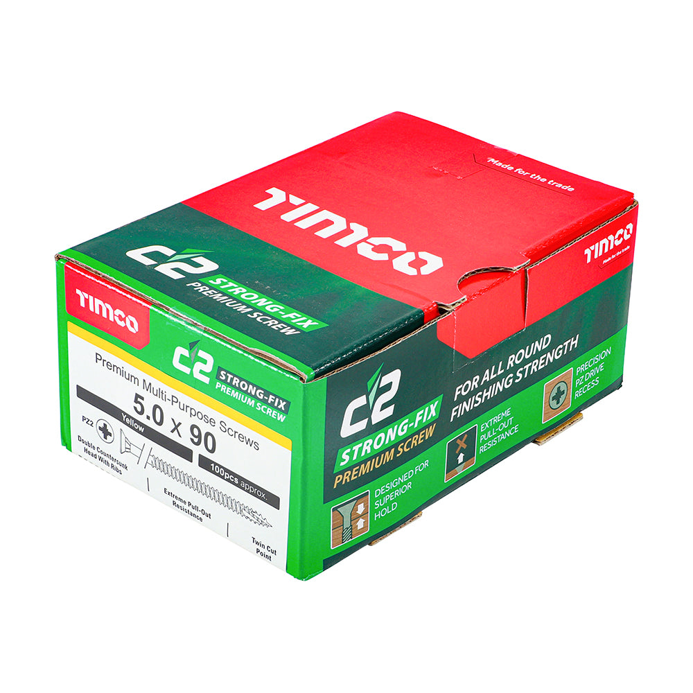 C2 Strong-Fix PZ2 CSK ZYP - 5.0 x 90 | Box of 100