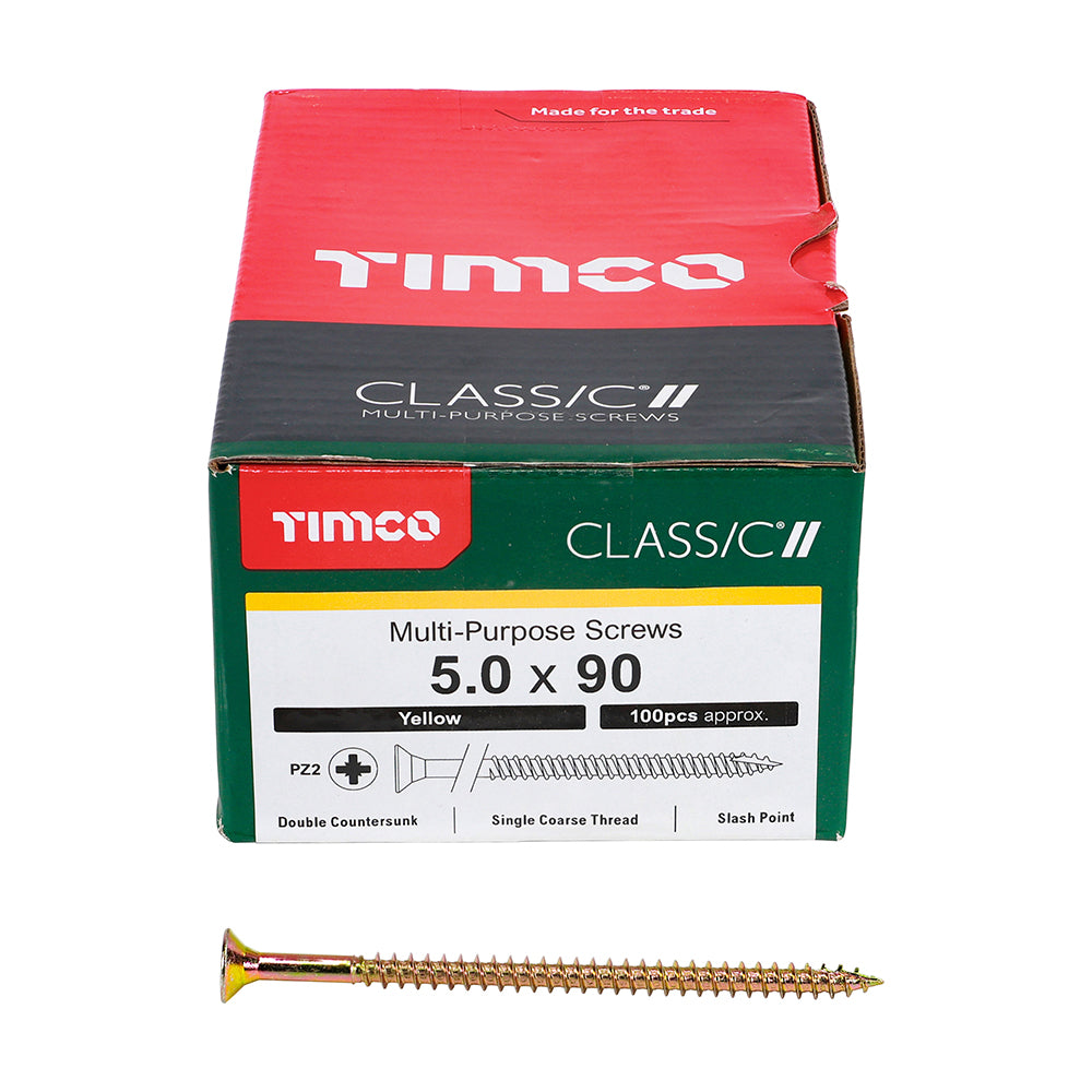 Classic Screw PZ2 CSK ZYP - 5.0 x 90 | Box of 100