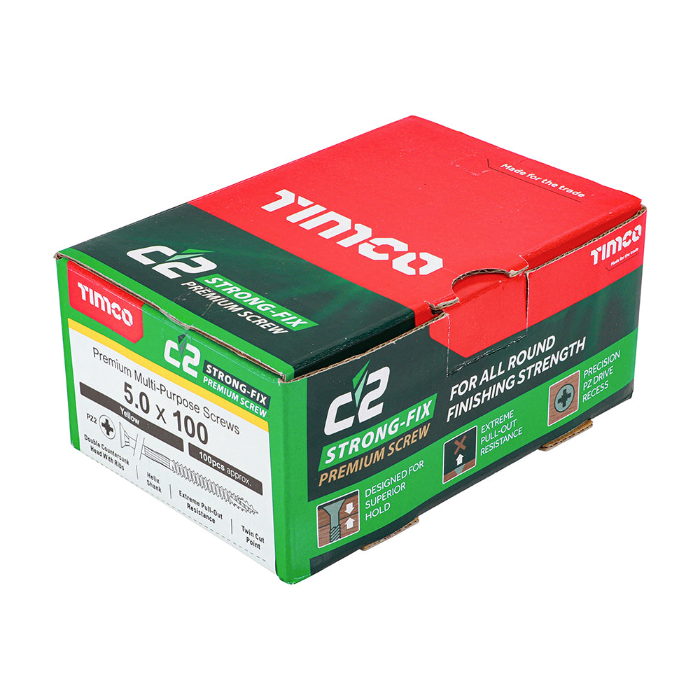 C2 Strong-Fix PZ2 CSK ZYP - 5.0 x 100 | Box of 100
