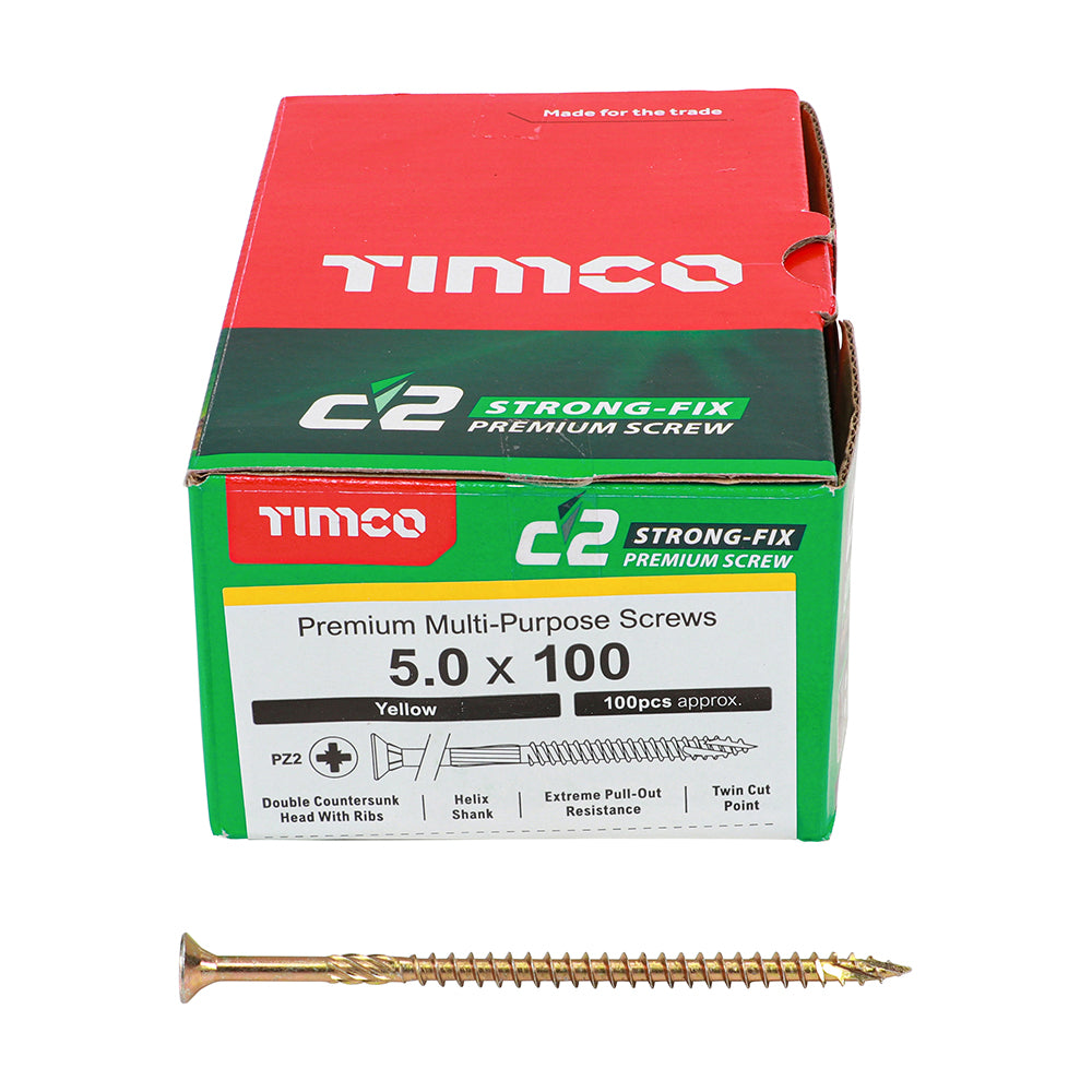 C2 Strong-Fix PZ2 CSK ZYP - 5.0 x 100 | Box of 100