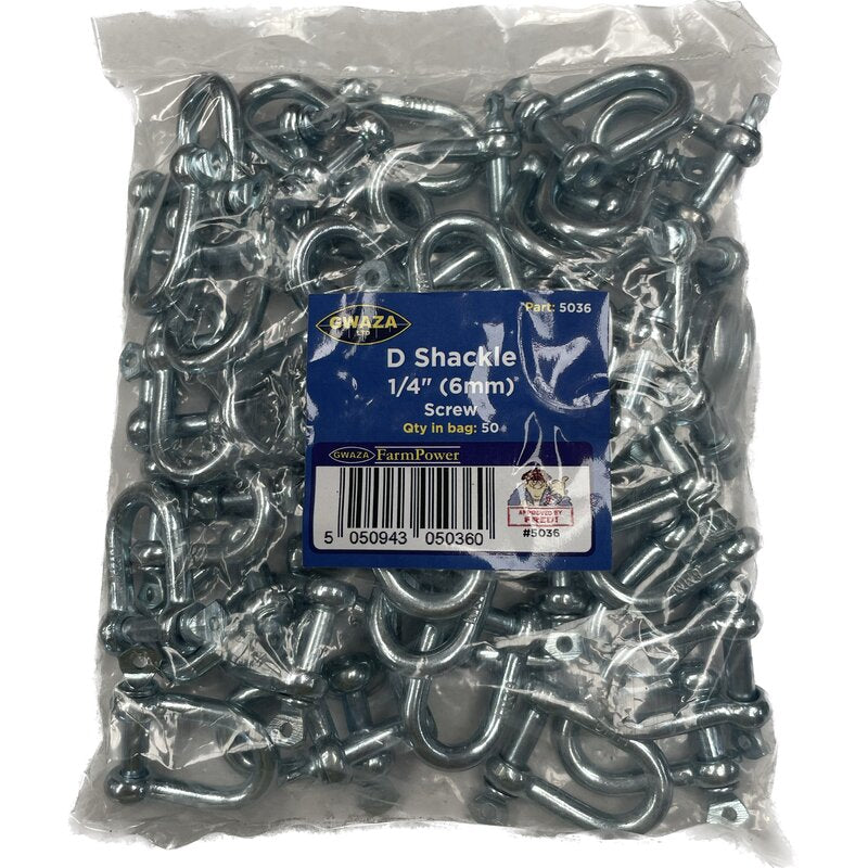 D Shackle 6mm (1/4") (50 pcs) Gwaza