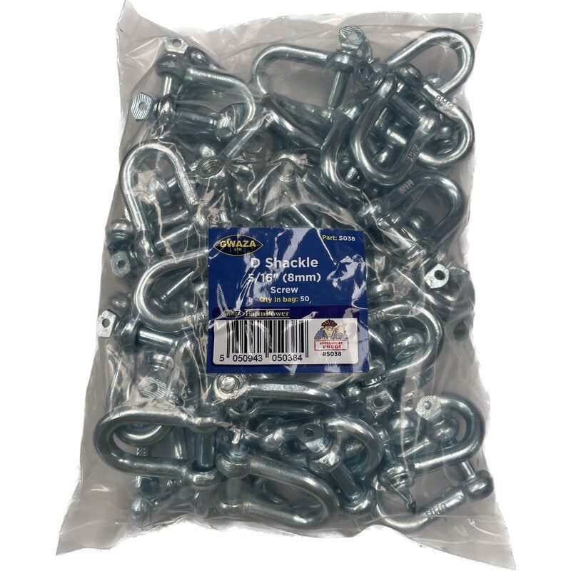D Shackle 8mm (5/16") (50 pcs) Gwaza